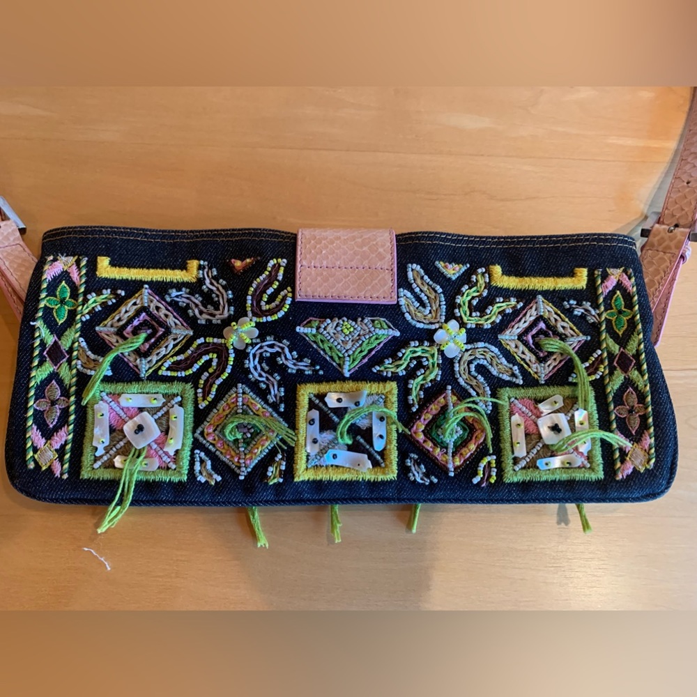 Fendi Denim Beaded Crossbody - Picture 3 of 13